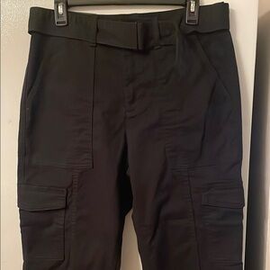 NWT Banana Republic Size 6 Black Cargo High Waist Tappered Pant Removable Belt